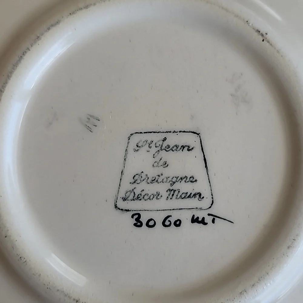 St Jean De Bretagne Decor Main Handpainted Porcelain Tea Cup & Saucer Set